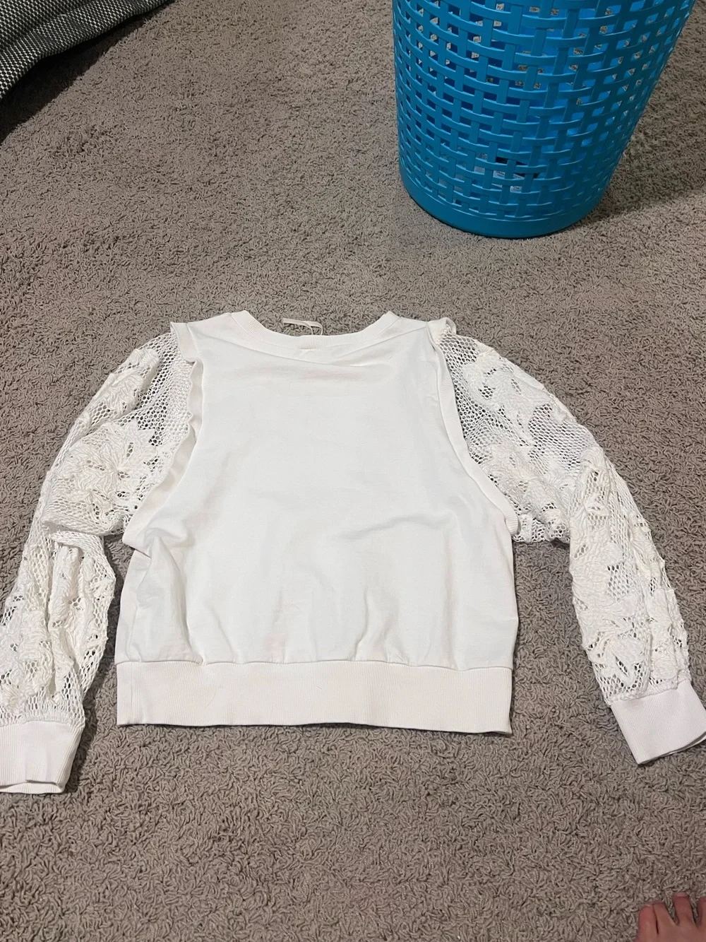 By Anthropologie Embroidered Cutwork Sweatshirt